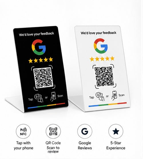 NFC Google Review Card with QR code for business reviews