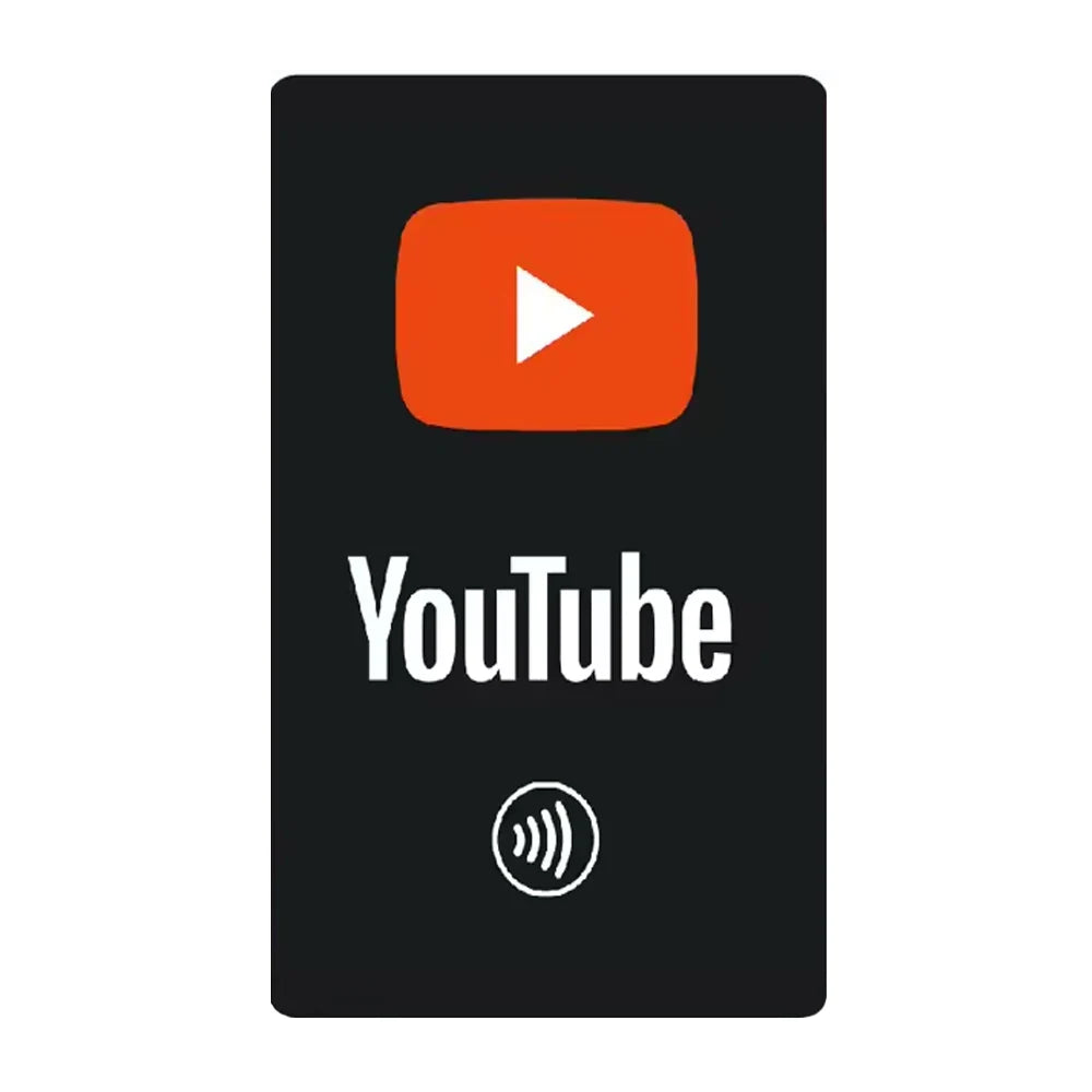 YouTube Card Color NFC Review Card for Google, Facebook & Instagram Links
